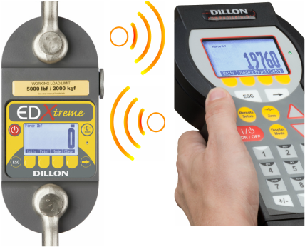 Dillon Dynamometer crane scales wireless weighing tension link scale remote display communication